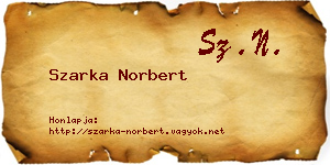 Szarka Norbert névjegykártya