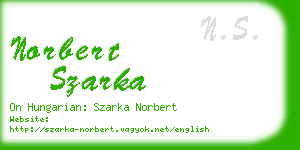 norbert szarka business card